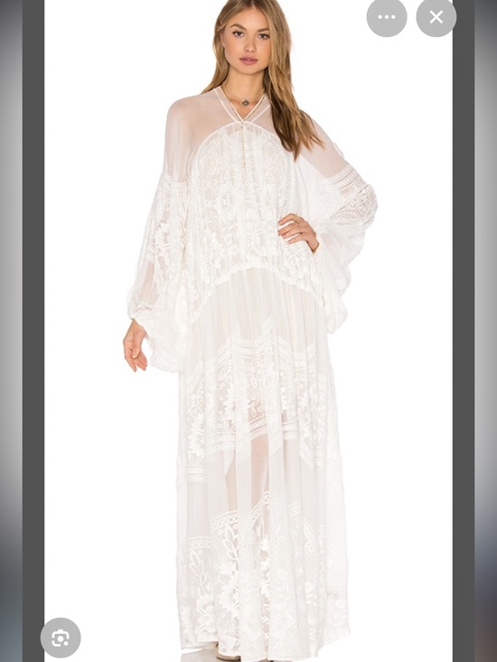 Free People Dresses & Skirts - FREE PEOPLE RARE Bohemian Winds White Lace Embroidered Long Sleeve Maxi Dress